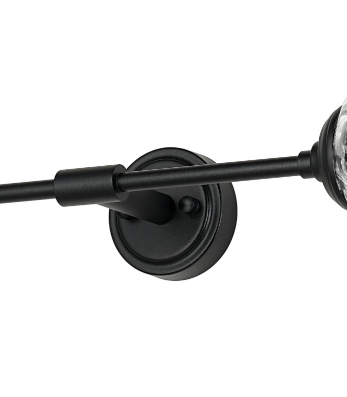 Richmond Ceiling/Wall Light Linear 2 Light G9 IP44 Satin Black/Clear Waved Round Glass-8