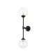 Richmond Ceiling/Wall Light Linear 2 Light G9 IP44 Satin Black/Clear Waved Round Glass-9