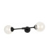Richmond Ceiling/Wall Light Linear 2 Light G9 IP44 Satin Black/Clear Swirl Round Glass-1