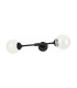Richmond Ceiling/Wall Light Linear 2 Light G9 IP44 Satin Black/Clear Swirl Round Glass-4