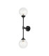 Richmond Ceiling/Wall Light Linear 2 Light G9 IP44 Satin Black/Clear Swirl Round Glass-5