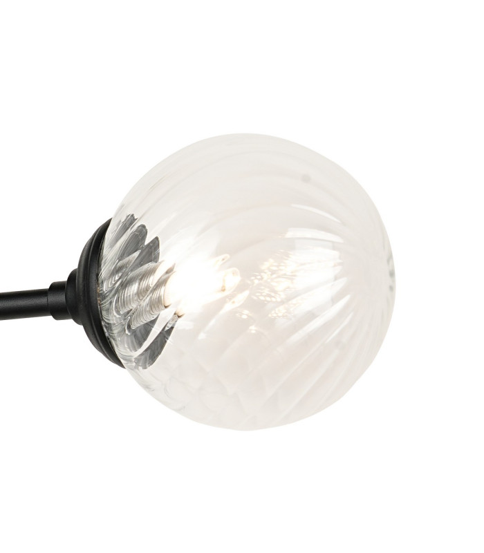 Richmond Ceiling/Wall Light Linear 2 Light G9 IP44 Satin Black/Clear Swirl Round Glass-6