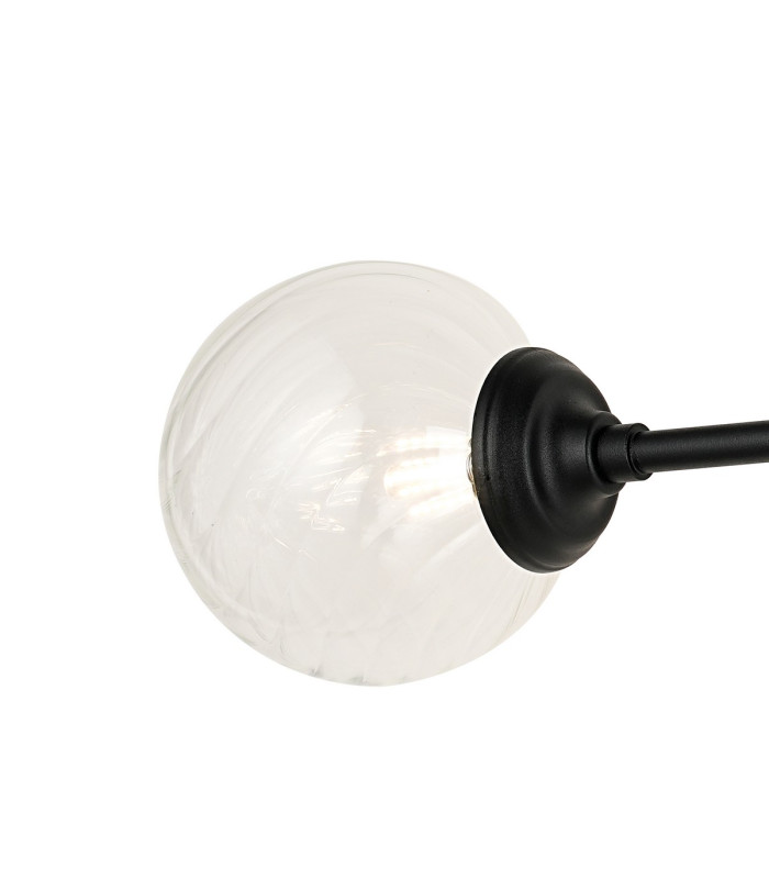 Richmond Ceiling/Wall Light Linear 2 Light G9 IP44 Satin Black/Clear Swirl Round Glass-7