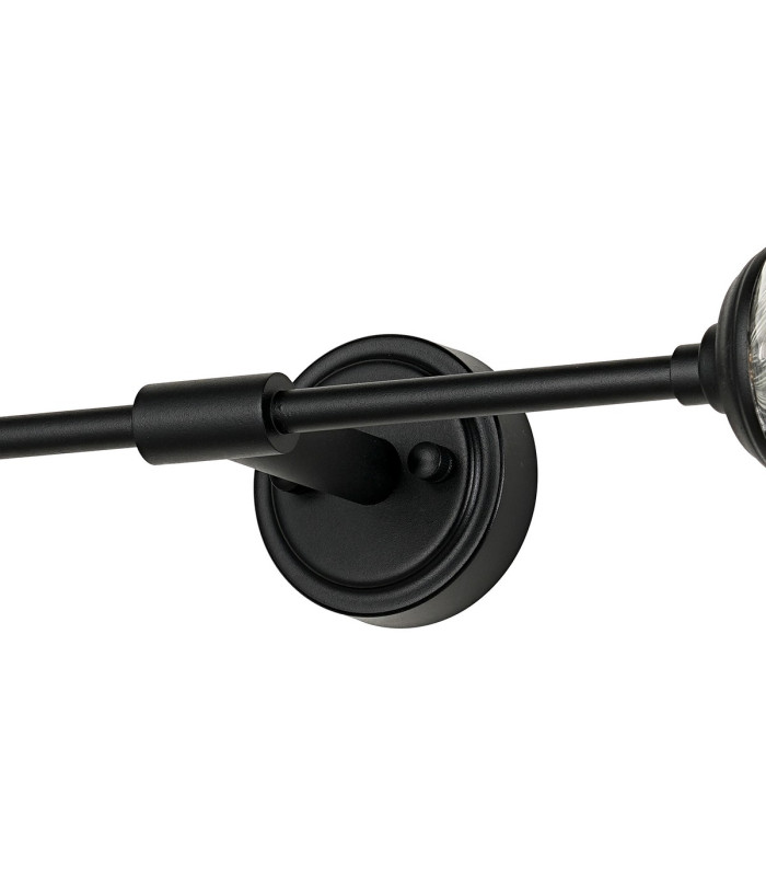 Richmond Ceiling/Wall Light Linear 2 Light G9 IP44 Satin Black/Clear Swirl Round Glass-8