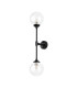 Richmond Ceiling/Wall Light Linear 2 Light G9 IP44 Satin Black/Clear Swirl Round Glass-9