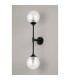 Richmond Ceiling/Wall Light Linear 2 Light G9 IP44 Satin Black/Clear Swirl Round Glass-12