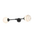 Richmond Ceiling/Wall Light Linear 2 Light G9 IP44 Satin Black/Grey/White Round Marble Effect Glass-1