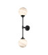Richmond Ceiling/Wall Light Linear 2 Light G9 IP44 Satin Black/Grey/White Round Marble Effect Glass-5