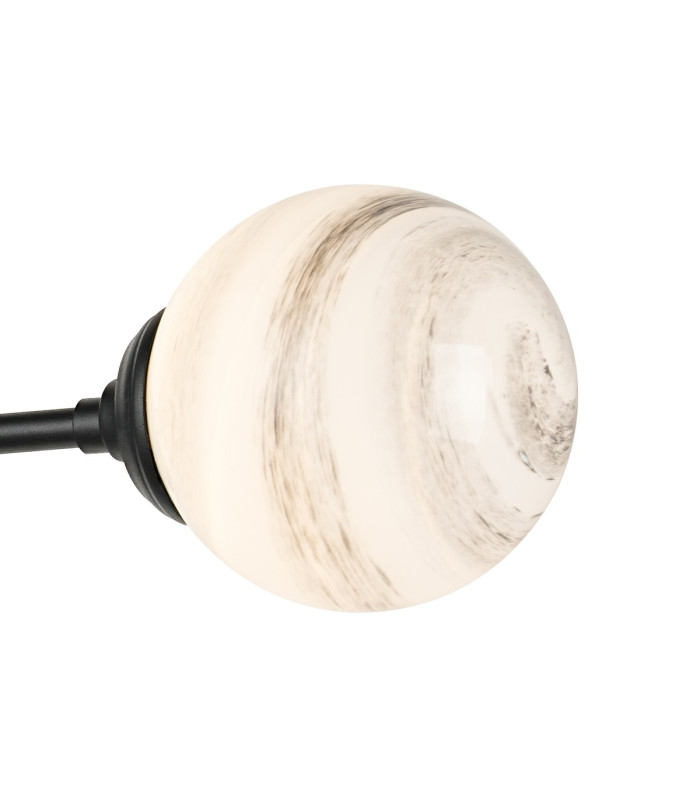 Richmond Ceiling/Wall Light Linear 2 Light G9 IP44 Satin Black/Grey/White Round Marble Effect Glass-6
