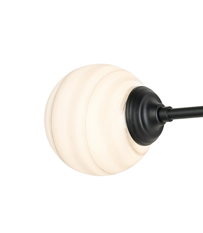 Richmond Ceiling/Wall Light Linear 2 Light G9 IP44 Satin Black/Grey/White Round Marble Effect Glass-7