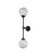 Richmond Ceiling/Wall Light Linear 2 Light G9 IP44 Satin Black/Grey/White Round Marble Effect Glass-9
