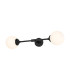 Richmond Ceiling/Wall Light Linear 2 Light G9 IP44 Satin Black/Opal Smooth Round Glass-1