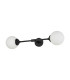 Richmond Ceiling/Wall Light Linear 2 Light G9 IP44 Satin Black/Opal Smooth Round Glass-4