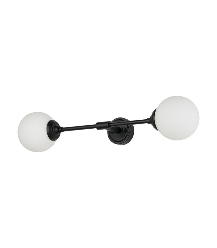 Richmond Ceiling/Wall Light Linear 2 Light G9 IP44 Satin Black/Opal Smooth Round Glass-4