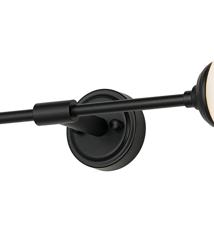 Richmond Ceiling/Wall Light Linear 2 Light G9 IP44 Satin Black/Opal Smooth Round Glass-8