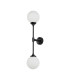 Richmond Ceiling/Wall Light Linear 2 Light G9 IP44 Satin Black/Opal Smooth Round Glass-9