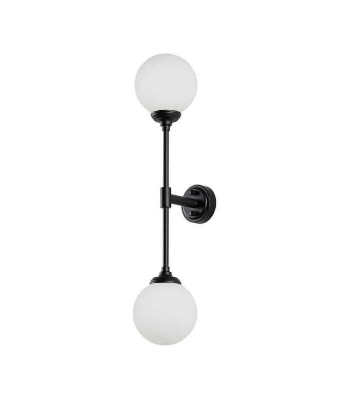 Richmond Ceiling/Wall Light Linear 2 Light G9 IP44 Satin Black/Opal Smooth Round Glass-9