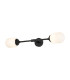 Richmond Ceiling/Wall Light Linear 2 Light G9 IP44 Satin Black/Opal Smooth Tubular Glass-1