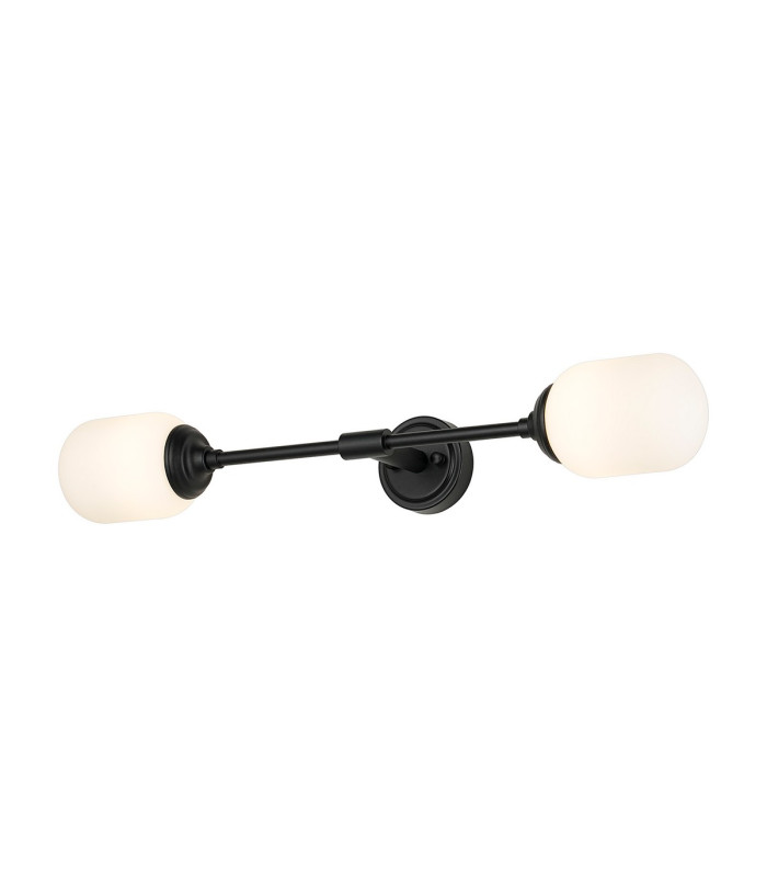 Richmond Ceiling/Wall Light Linear 2 Light G9 IP44 Satin Black/Opal Smooth Tubular Glass-1
