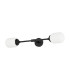 Richmond Ceiling/Wall Light Linear 2 Light G9 IP44 Satin Black/Opal Smooth Tubular Glass-4