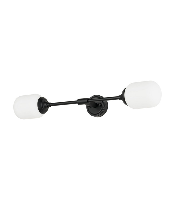 Richmond Ceiling/Wall Light Linear 2 Light G9 IP44 Satin Black/Opal Smooth Tubular Glass-4