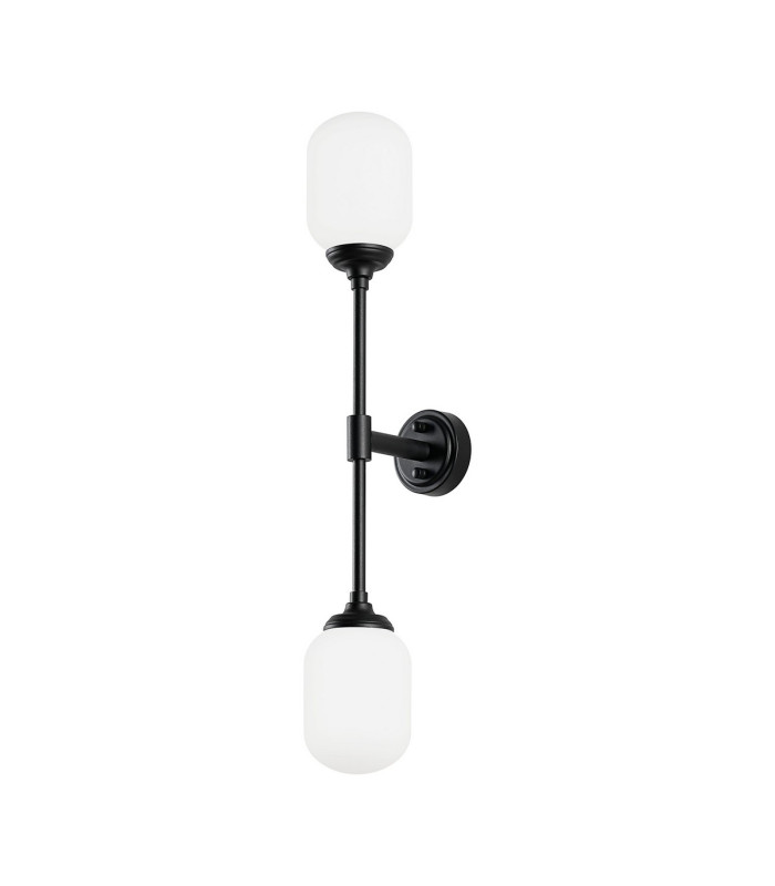 Richmond Ceiling/Wall Light Linear 2 Light G9 IP44 Satin Black/Opal Smooth Tubular Glass-9