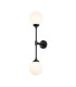 Richmond Ceiling/Wall Light Linear 2 Light G9 IP44 Satin Black/Opal Round Segment Glass-5