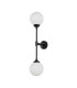 Richmond Ceiling/Wall Light Linear 2 Light G9 IP44 Satin Black/Opal Round Segment Glass-9