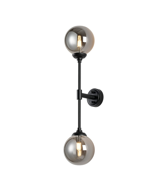 Richmond Ceiling/Wall Light Linear 2 Light G9 IP44 Satin Black/Smoke Smooth Round Glass-5