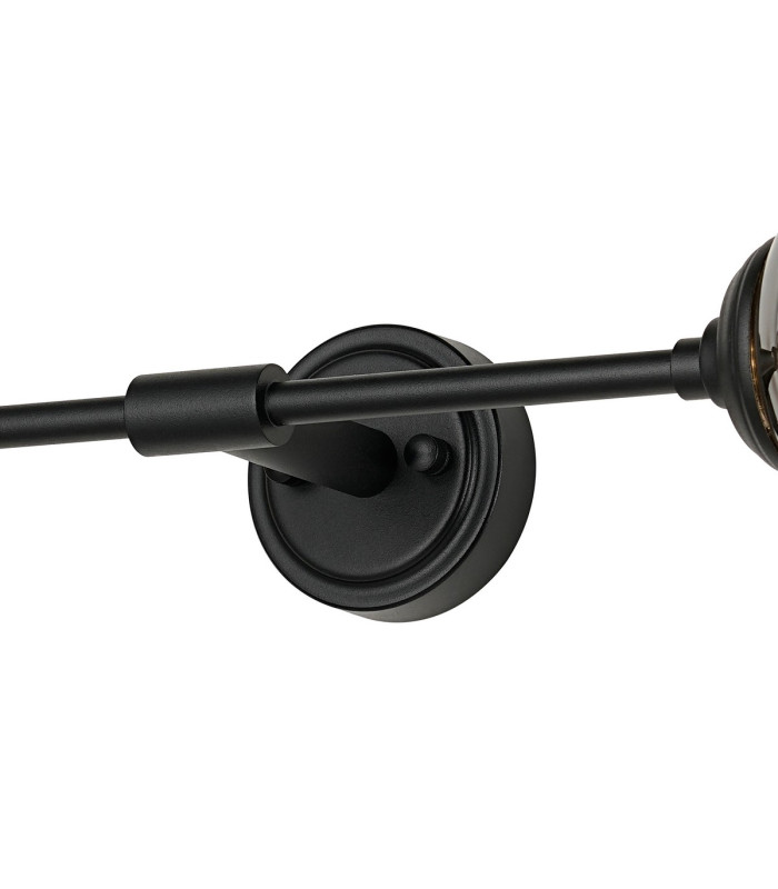 Richmond Ceiling/Wall Light Linear 2 Light G9 IP44 Satin Black/Smoke Smooth Round Glass-8