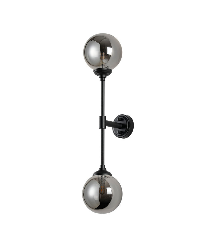 Richmond Ceiling/Wall Light Linear 2 Light G9 IP44 Satin Black/Smoke Smooth Round Glass-9