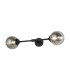 Richmond Ceiling/Wall Light Linear 2 Light G9 IP44 Satin Black/Smoke Ribbed Round Glass-1