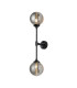 Richmond Ceiling/Wall Light Linear 2 Light G9 IP44 Satin Black/Smoke Ribbed Round Glass-5