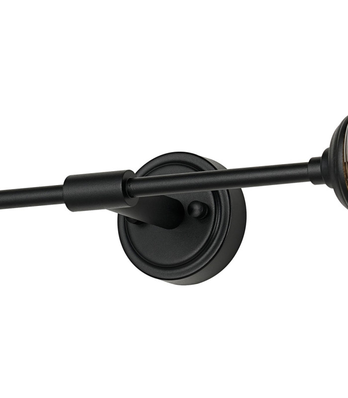 Richmond Ceiling/Wall Light Linear 2 Light G9 IP44 Satin Black/Smoke Ribbed Round Glass-8