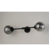 Richmond Ceiling/Wall Light Linear 2 Light G9 IP44 Satin Black/Smoke Ribbed Round Glass-10