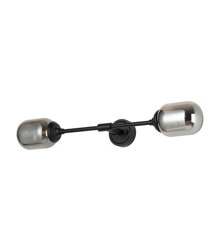 Richmond Ceiling/Wall Light Linear 2 Light G9 IP44 Satin Black/Smoke Smooth Tubular Glass-4