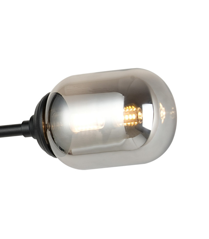 Richmond Ceiling/Wall Light Linear 2 Light G9 IP44 Satin Black/Smoke Smooth Tubular Glass-6