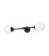 Richmond Ceiling/Wall Light Linear 2 Light G9 IP44 Satin Black/White Two-Tone Snow Specks Round Glass-4