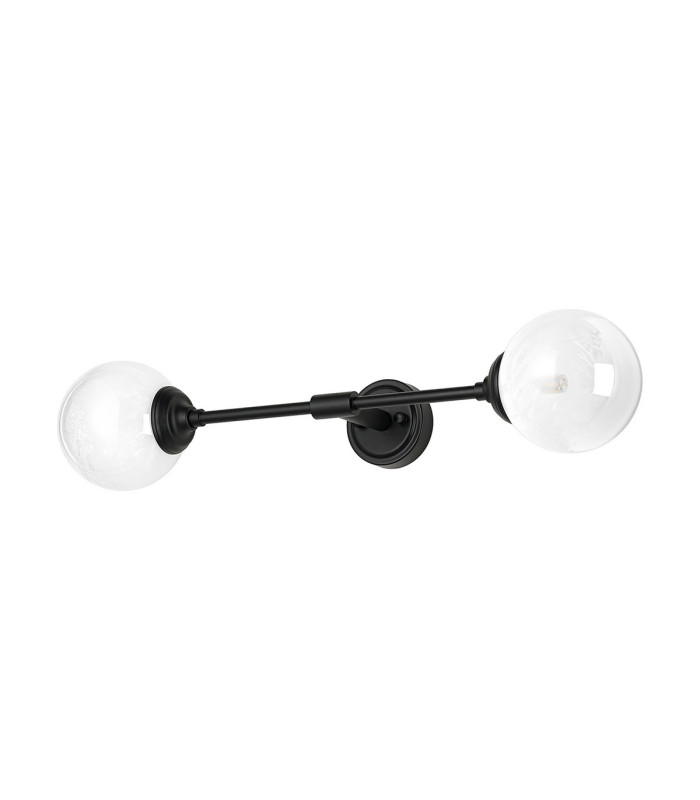 Richmond Ceiling/Wall Light Linear 2 Light G9 IP44 Satin Black/White Two-Tone Snow Specks Round Glass-4