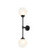 Richmond Ceiling/Wall Light Linear 2 Light G9 IP44 Satin Black/White Two-Tone Snow Specks Round Glass-5