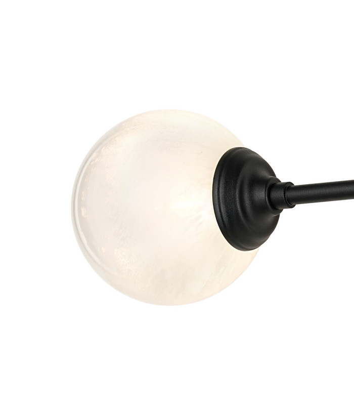 Richmond Ceiling/Wall Light Linear 2 Light G9 IP44 Satin Black/White Two-Tone Snow Specks Round Glass-7