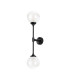 Richmond Ceiling/Wall Light Linear 2 Light G9 IP44 Satin Black/White Two-Tone Snow Specks Round Glass-9
