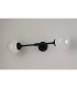 Richmond Ceiling/Wall Light Linear 2 Light G9 IP44 Satin Black/White Two-Tone Snow Specks Round Glass-10