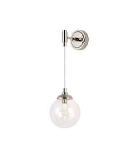 Richmond Adjustable Wall Light 1 Light G9 IP44 Polished Nickel/Clear Smooth Round Glass-1
