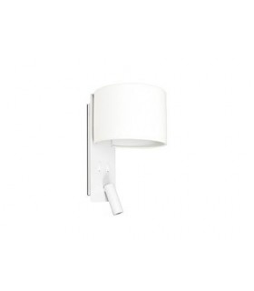 Wall Light White with Shade 1x E27 with Reading Light 3W - 1