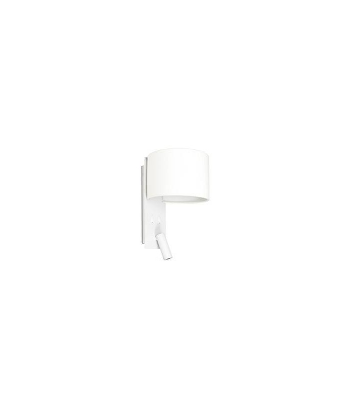 Wall Light White with Shade 1x E27 with Reading Light 3W - 1