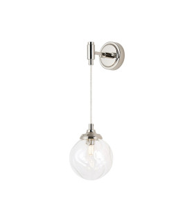 Richmond Adjustable Wall Light 1 Light G9 IP44 Polished Nickel/Clear Waved Round Glass-1