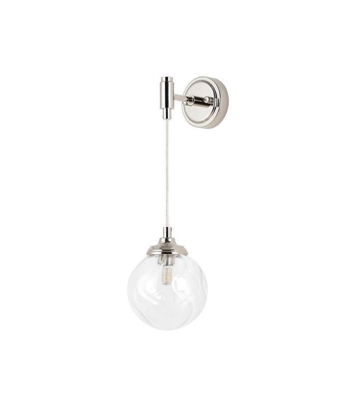Richmond Adjustable Wall Light 1 Light G9 IP44 Polished Nickel/Clear Waved Round Glass-4