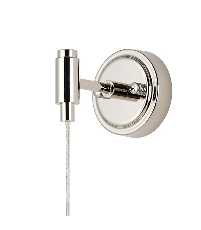 Richmond Adjustable Wall Light 1 Light G9 IP44 Polished Nickel/Clear Waved Round Glass-5