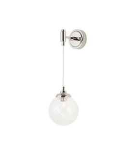 Richmond Adjustable Wall Light 1 Light G9 IP44 Polished Nickel/Clear Swirl Round Glass-1